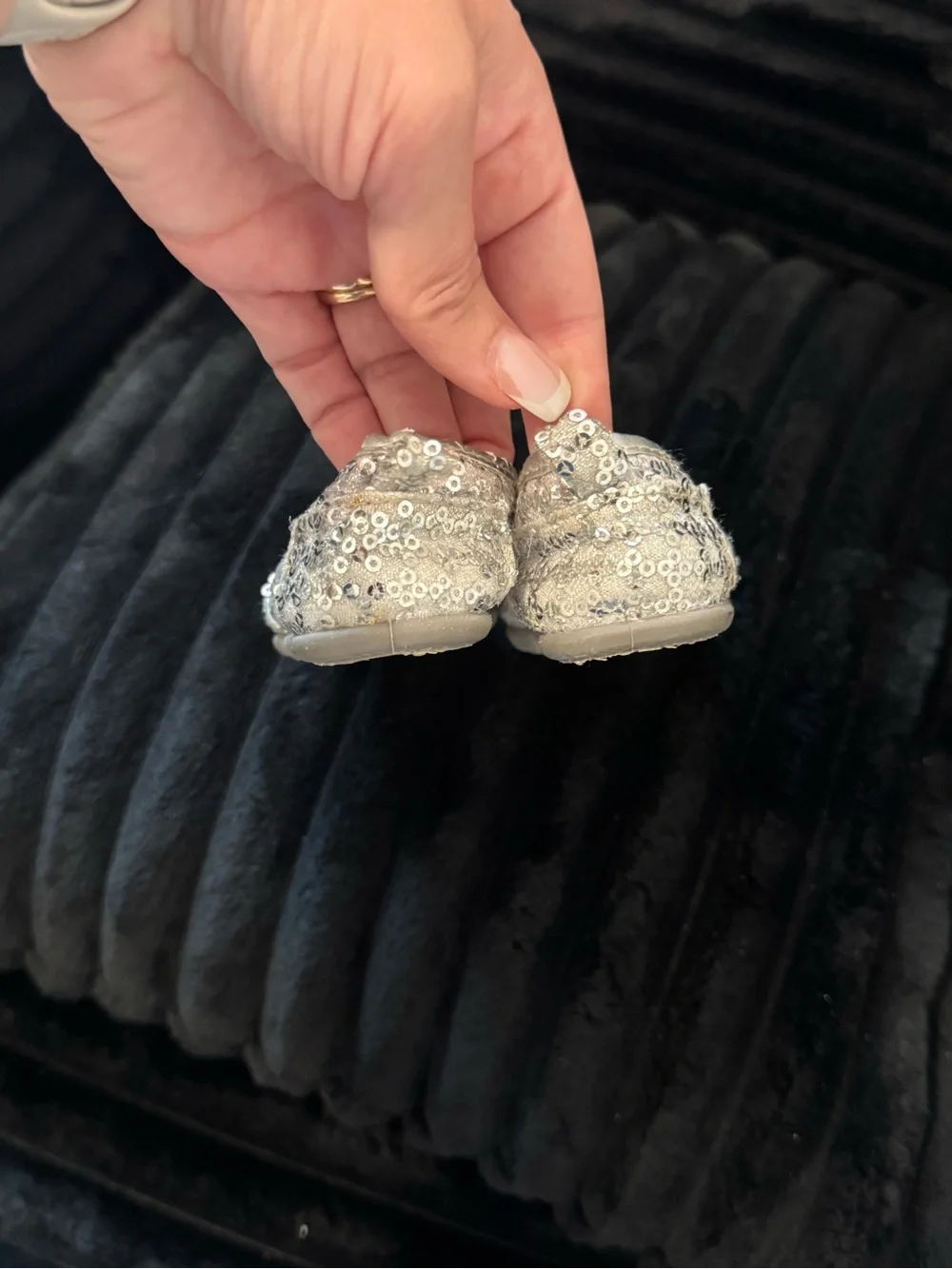Baby Koala Kids Silver Sequin Slip-On Flats